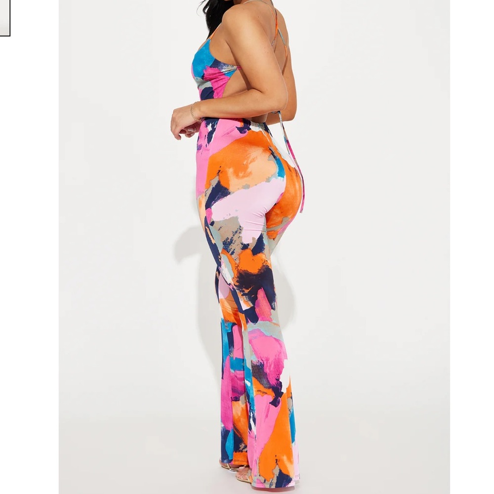 Fashion Nova Multicolor Abstract Jumpsuit